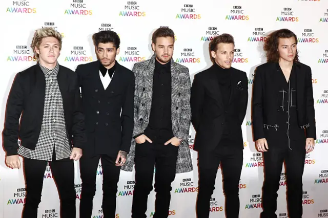 Liam Payne pictured with his One Direction band mates