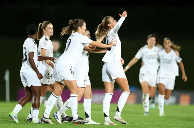 Real Madrid players celebrate