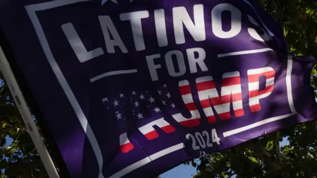 A 'Latinos for Trump' flag