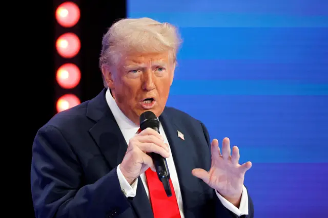 President Donald Trump at a town hall event