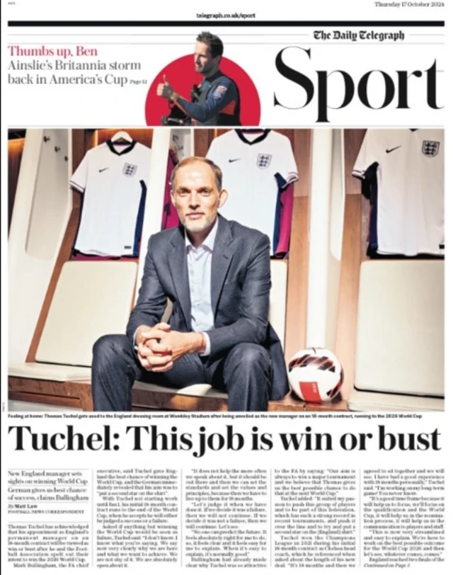 Telegraph back page 17 Oct