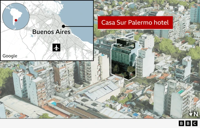 Graphic showing Casa Sur hotel