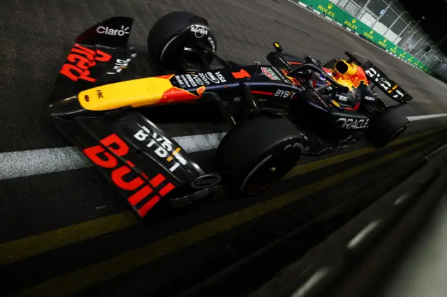 Max Verstappen on track in Singapore