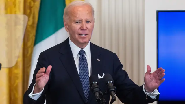 President Joe Biden speaking at the White House