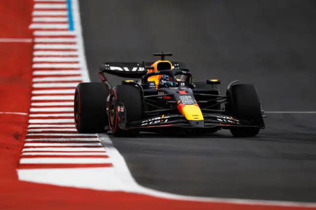 Verstappen approaches a corner