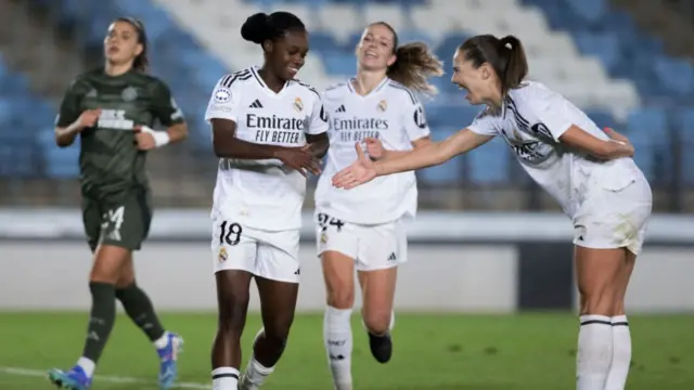 Real Madrid players celebrate