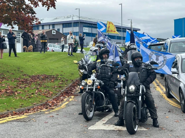 bikers at aberdeen airport