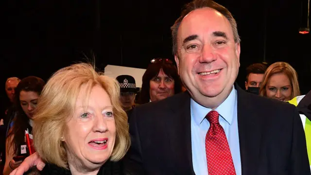 Alex Salmond pictured with his wife Moira