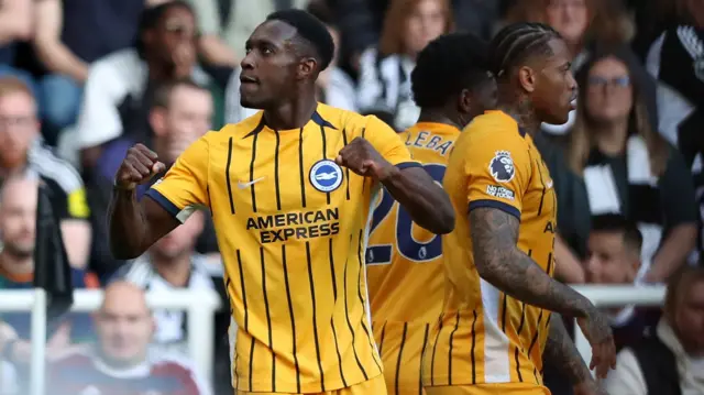 Brighton's Danny Welbeck celebrates scoring