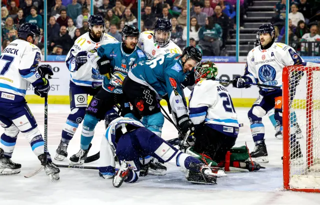 Second period action between the Giants and Blaze