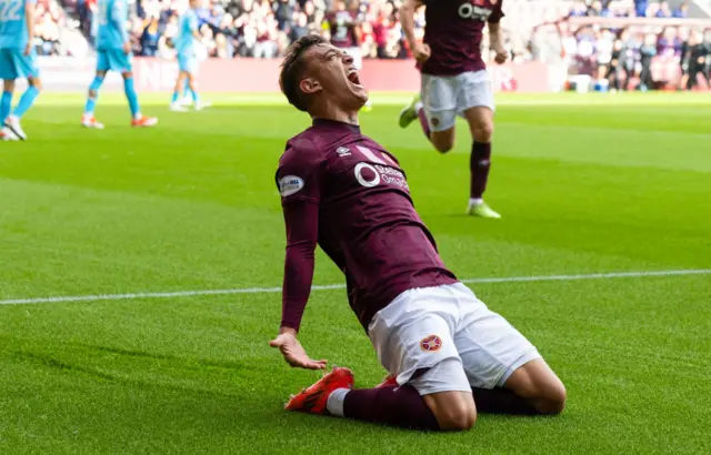 Vargas celebrates the game's opener