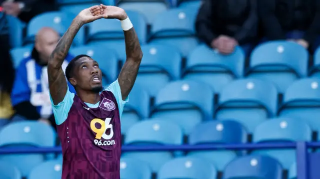 Jaidon Anthony celebrates for Burnley