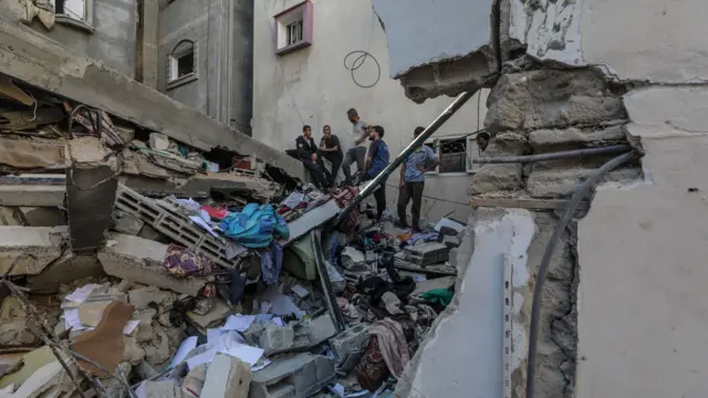 Damage to a home in Al-Maghazi refugee camp in the Gaza Strip