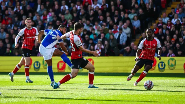 Keshi Anderson equalises for Birmingham City at Lincoln