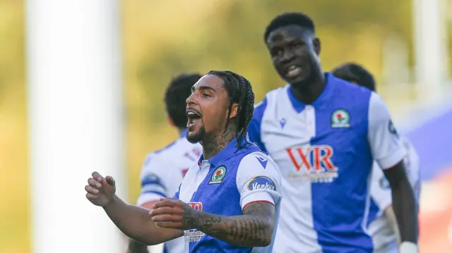 Tyrhys Dolan celebrates for Blackburn