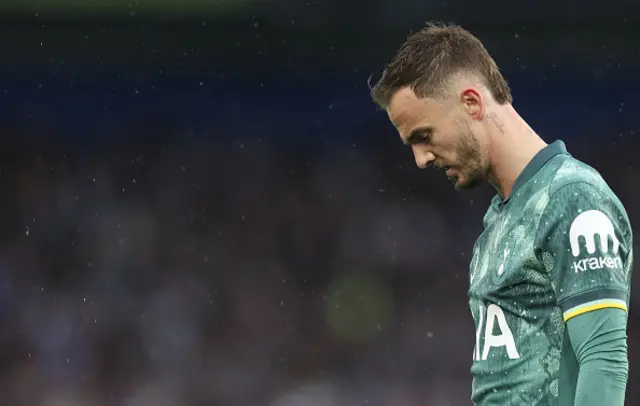 Dejection for Tottenham Hotspur's James Maddison