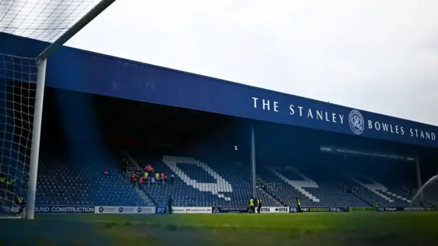 A picture of the Stan Bowles stand at QPR's Loftus Road stadium