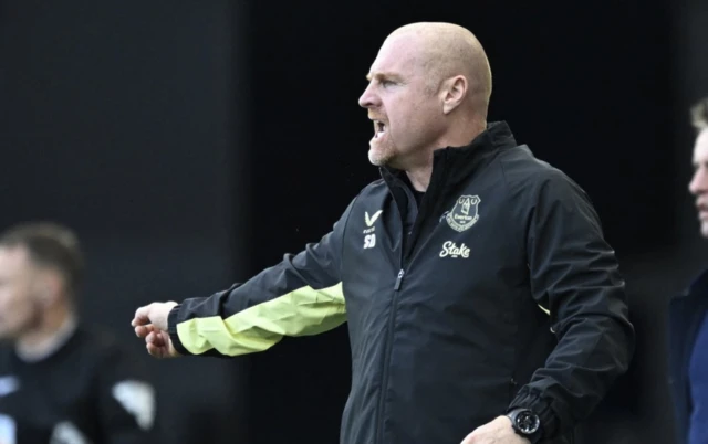 Sean Dyche gestures on the touchline