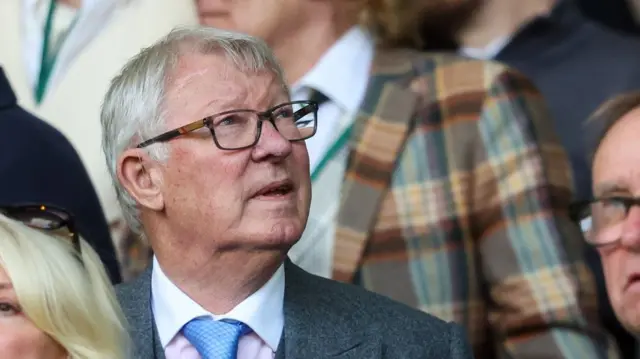 GLASGOW, SCOTLAND - OCTOBER 19: Sir Alex Ferguson during a William Hill Premiership match between Celtic and Aberdeen at Celtic Park, on October 19, 2024, in Glasgow, Scotland. (Photo by Ross MacDonald / SNS Group)