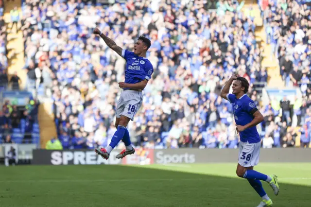 Cardiff celebrate scoring