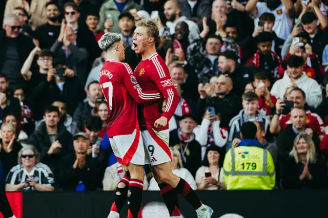 Rasmus Hojlund of Manchester United celebrates