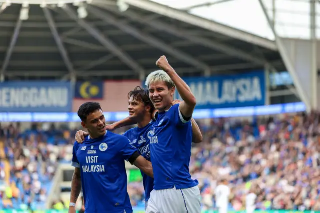 Rubin Colwill celebrates scoring