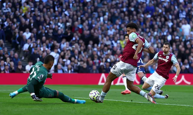 Jean Clair Todibo of West Ham United scores an own goal