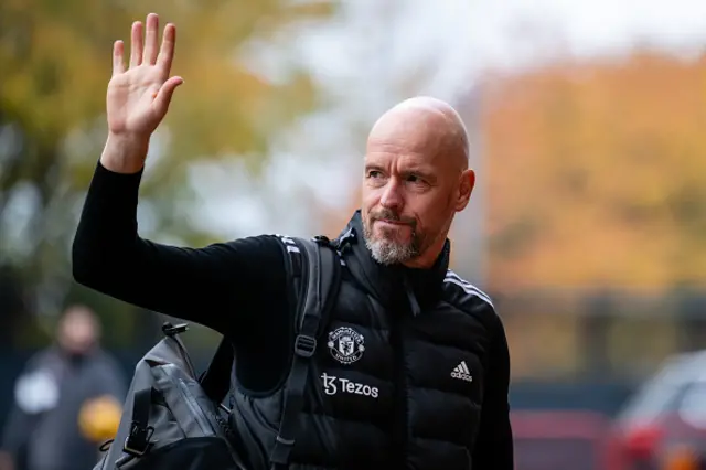 Manager Erik ten Hag of Manchester United arrives