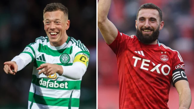 Celtic captain Callum McGregor and Aberdeen skipper Graeme Shinnie