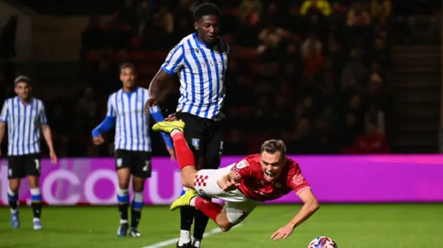 Bristol City and Sheffield Wednesday players vie for the ball