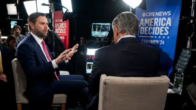 JD Vance showed up in the spin room for a Fox News interview