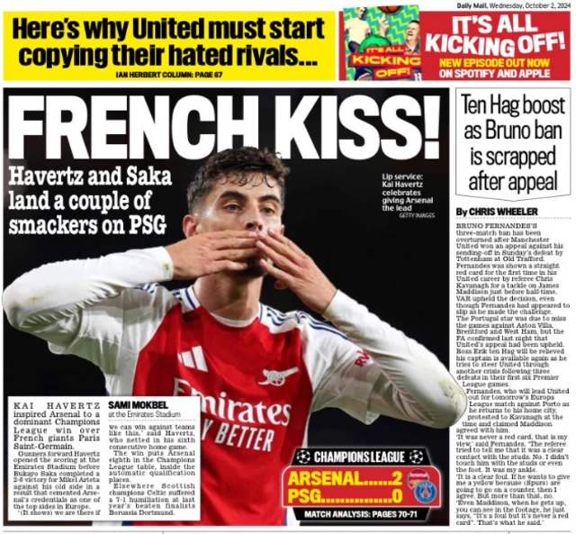 Back page of the Daily Mail