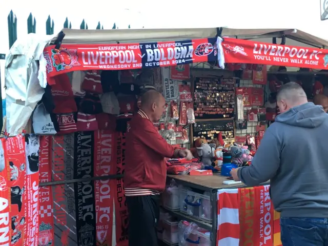 Liverpool and Bologna scarf