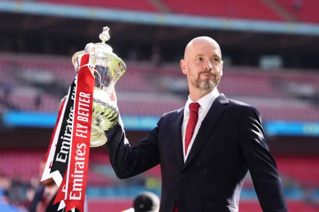 Erik ten Hag with the FA Cup