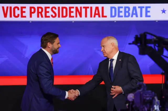 CBS News hosts a vice-presidential debate between Sen. JD Vance and Gov. Tim Walz