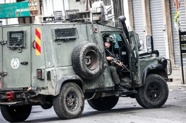 Israeli troops operating in the West Bank