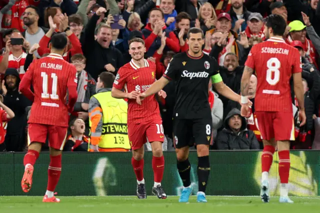 Liverpool players celebrate