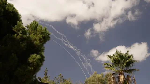 Israel’s Iron Dome shooting down rockets