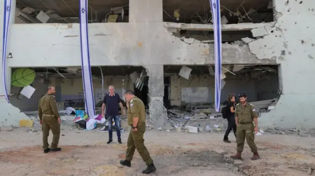 The damaged school in Gedera