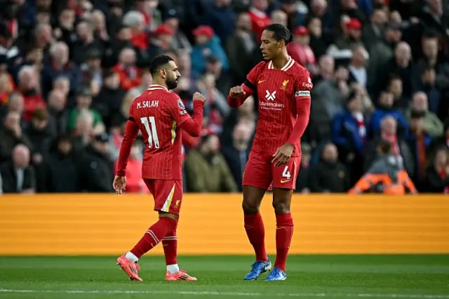 Mohamed Salah celebrates