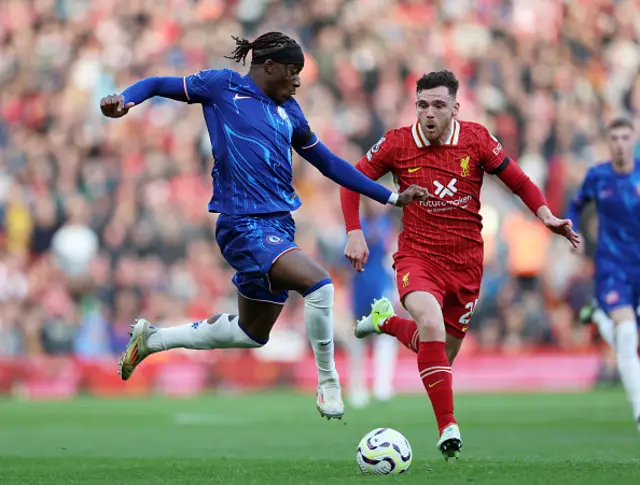 Noni Madueke of Chelsea battles for possession