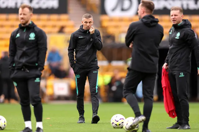 Gary O'Neil, Manager of Wolverhampton Wanderers, looks on