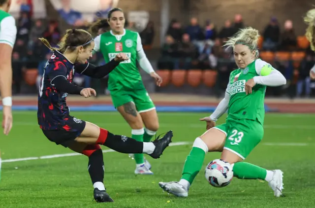 Rachel Boyle earns Hibs a point with a brilliant block to deny Rio Hardy