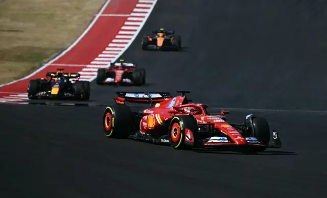 charles leclerc leads the US grand prix