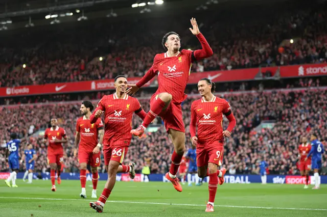 Curtis Jones of Liverpool celebrates