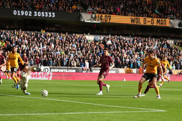 Jorgen Strand Larsen of Wolverhampton Wanderers scores