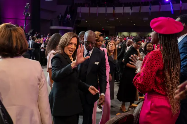 Kamala Harris meets churchgoers