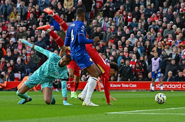 Curtis Jones of Liverpool taken out but no penalty was give