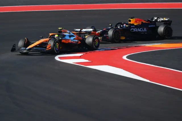 Norris leads Verstappen round the apex