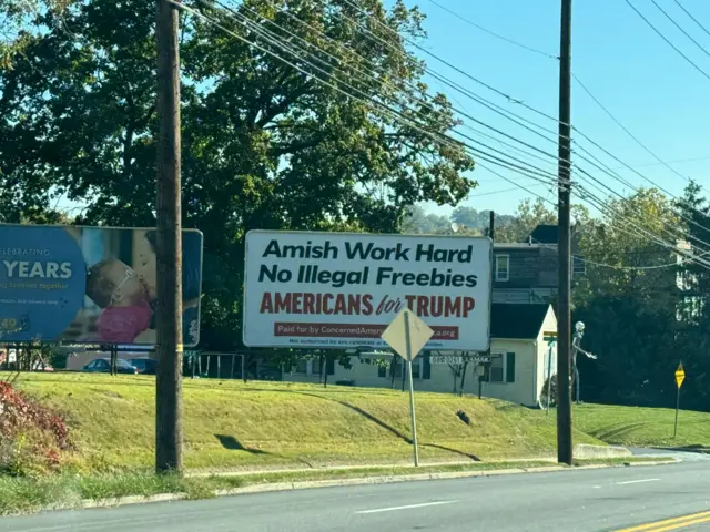 Sign aimed at Amish voters in Lancaster, Pennsylvania